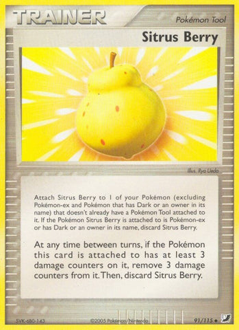 Sitrus Berry (91/115) (Stamped) [EX: Unseen Forces]