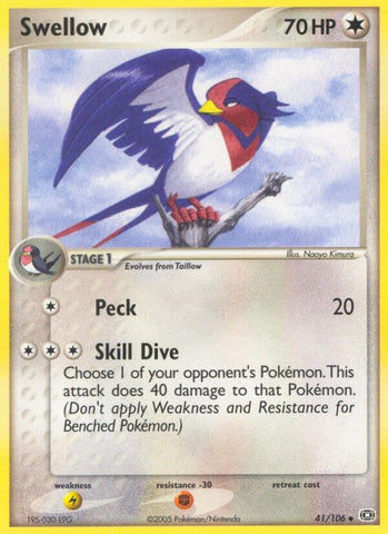 Swellow (41/106) (Stamped) [EX: Emerald]