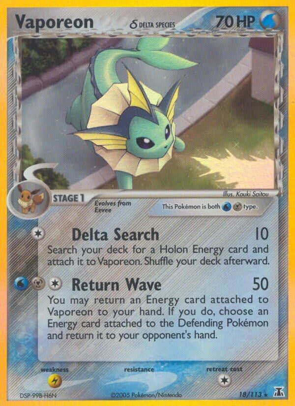 Vaporeon (18/113) (Delta Species) (Stamped) [EX: Delta Species]