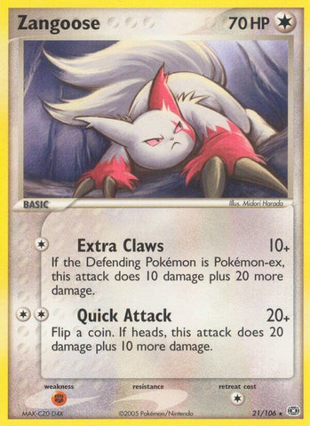 Zangoose (21/106) (Stamped) [EX: Emerald]